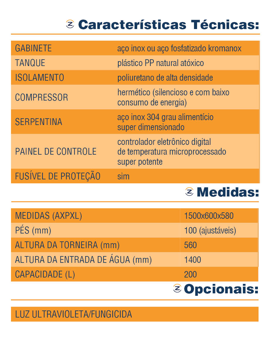 Resfriador para padaria 200L